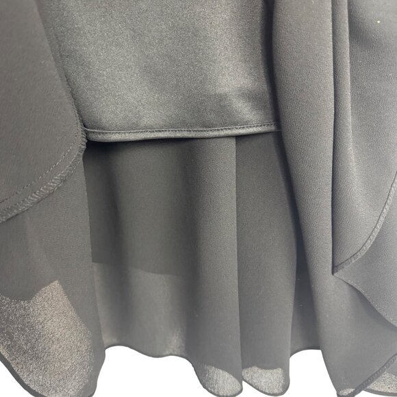 Vintage Fashion Bug Black Tiered Hem Short-Sleeve VNeck Dress Whimsigoth Size 14 - Picture 5 of 8